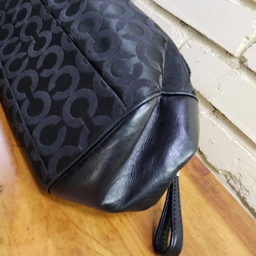 Coach Madeline Black Signature C's Satchel Handbag Purse C
